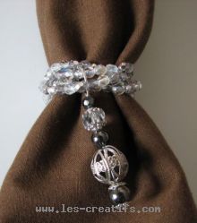 Pearl and hematite napkin ring detail