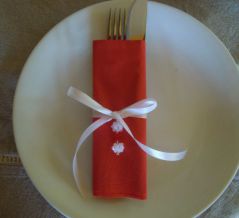 Ribbon and pearl napkin rings