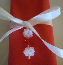 Beaded Christmas napkin