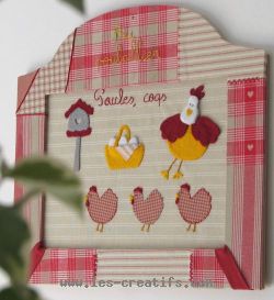 Fabric painting Les Poules