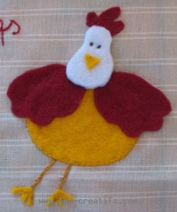 Large felt hen