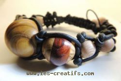 Shamballas bracelet with turned wooden beads