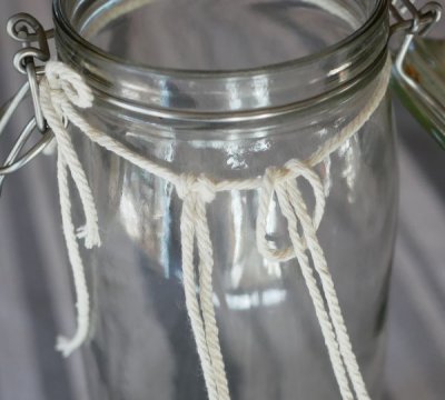 Top of glass jar
