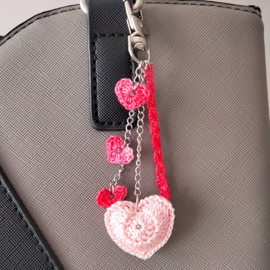 Heart" bag jewel Pink