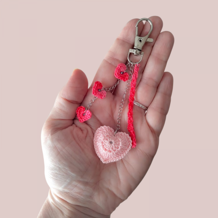 Heart" bag jewel Pink