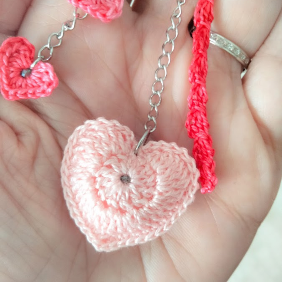 Heart" bag jewel Pink