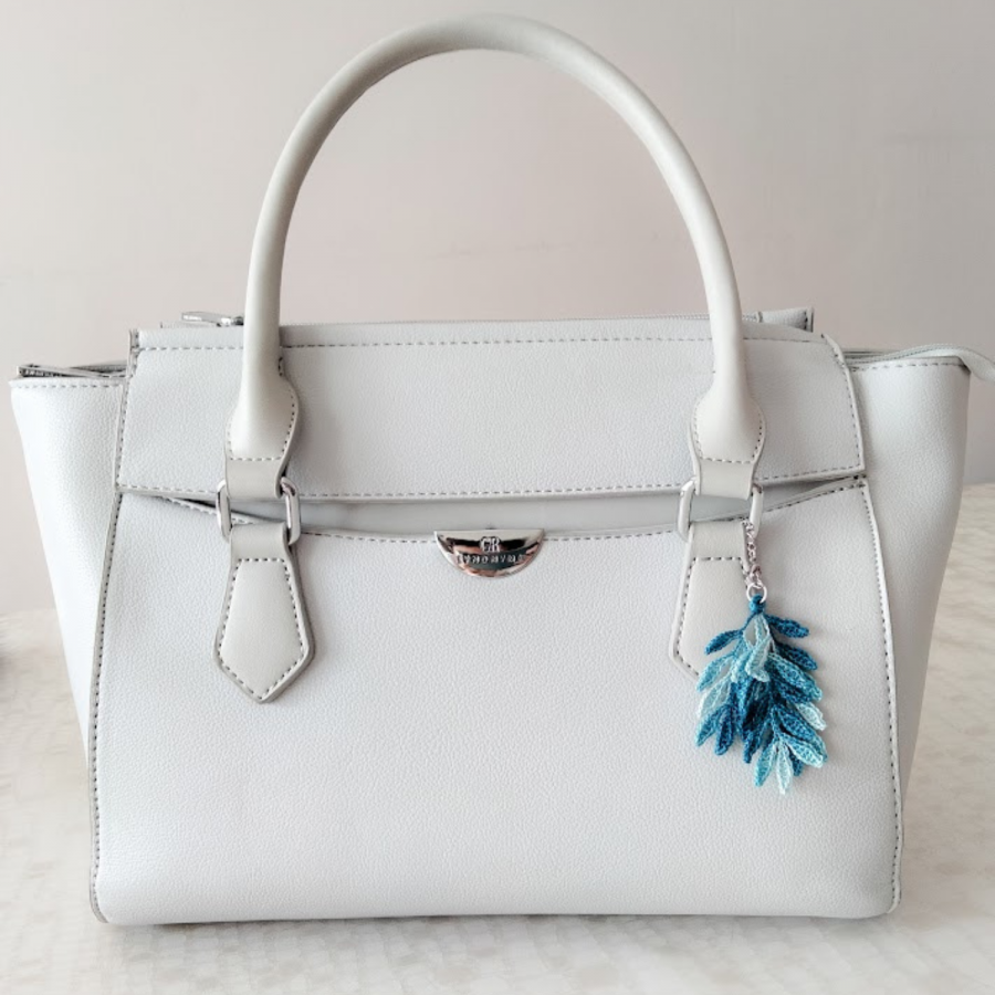 Bag jewel - Leaves - Blue