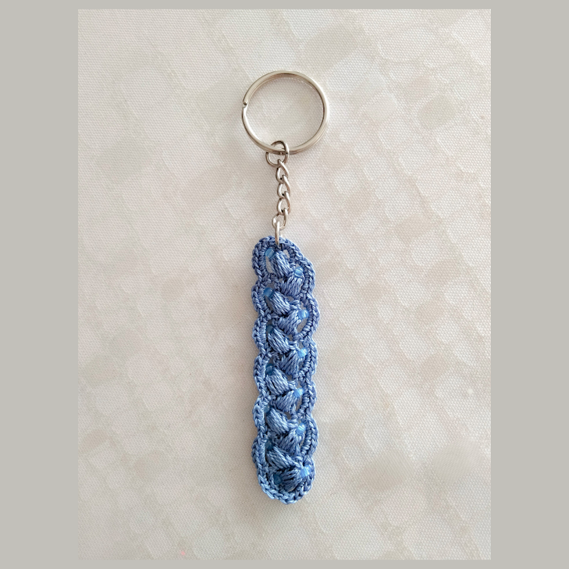 Lavender" key ring - transparent beads