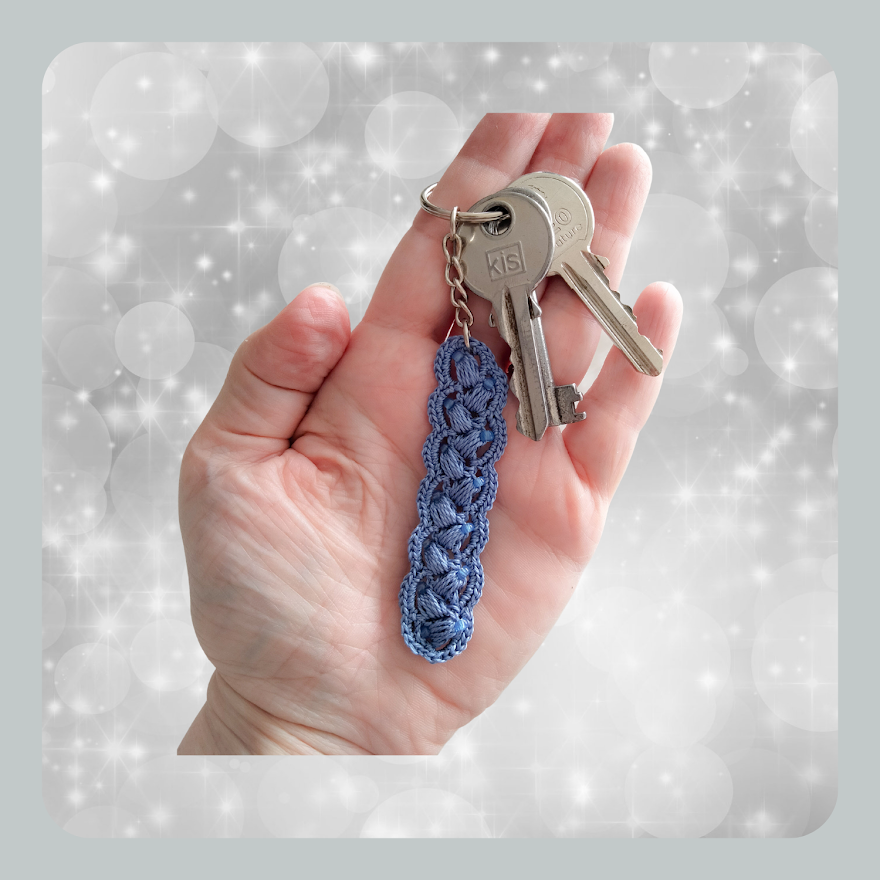 Lavender" key ring - transparent beads