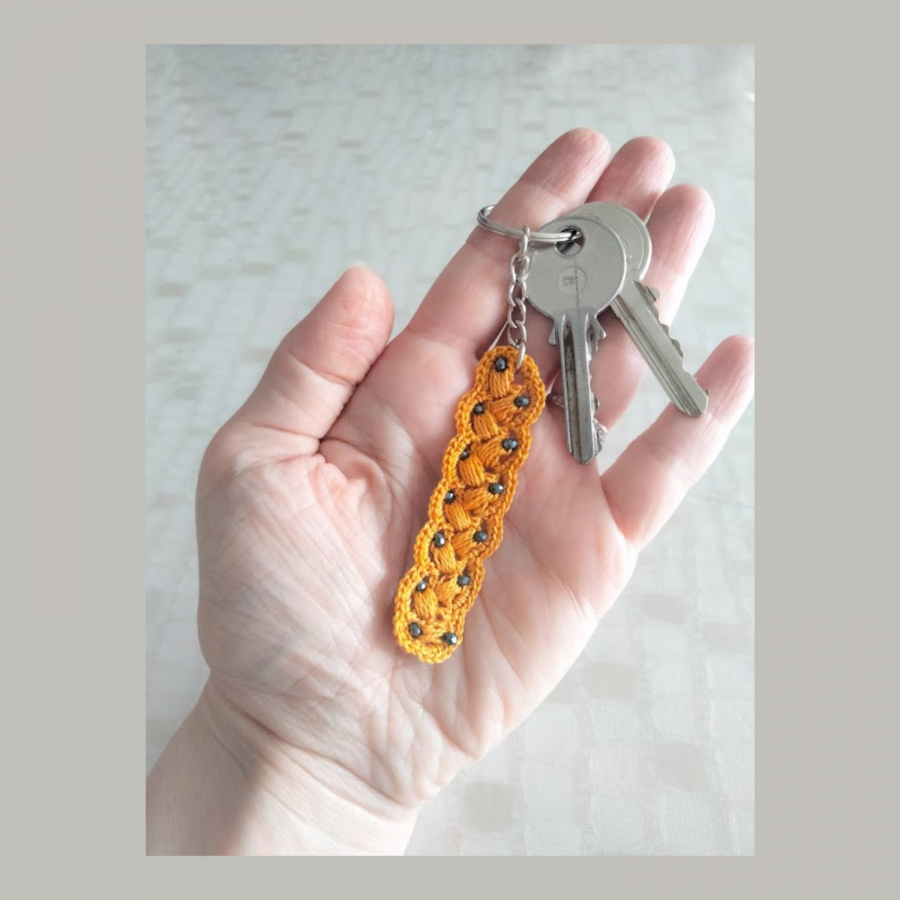 Refined key ring "Golden mustard