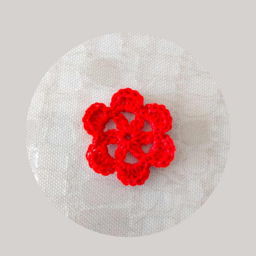 Simone - Red applied flower