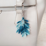 Bag jewel - Leaves - Blue