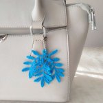 Bag jewel - Leaves - Electric Blue