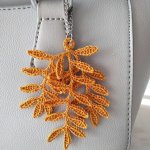 Bag jewel - Leaves - Mustard