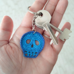 Keychain 'Death's Head' Electric Blue