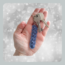 Lavender' key ring - transparent beads