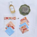 Lingettes démaquillantes lavables avec sa pochette de rangement coordonnée