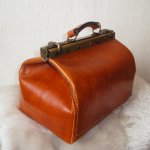 Vintage handmade leather travel bag