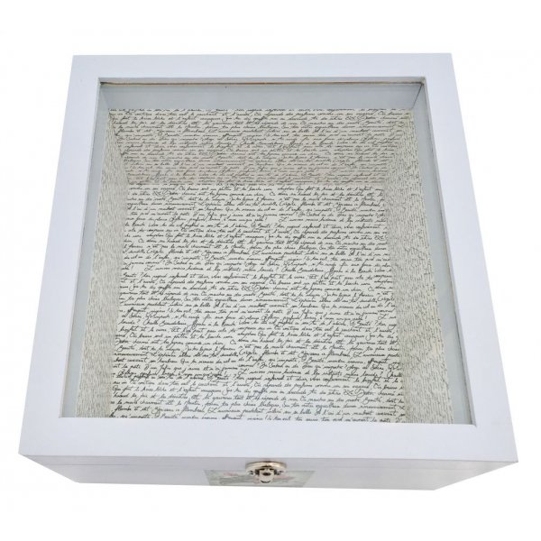Wooden box and its glass lid. Model : rose water letter