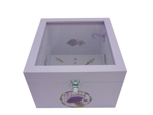 Wooden box and its glass lid. Model : lavendula.