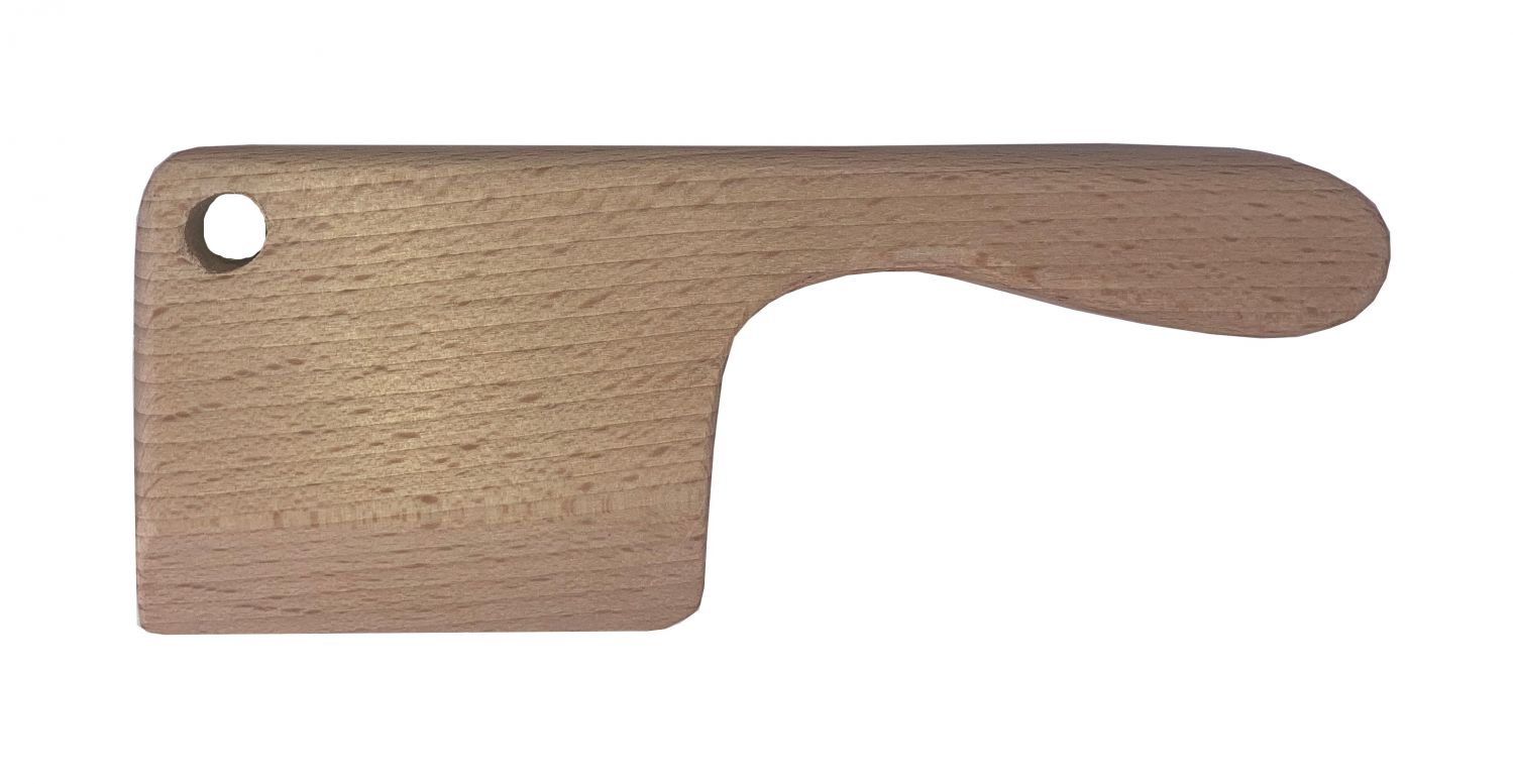 Beech wood knife and its cutting board for children