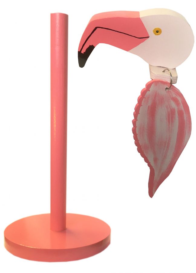 "The pink flamingo" paper towel holder 