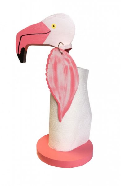 "The pink flamingo" paper towel holder 