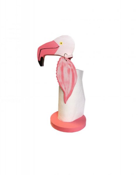 "The pink flamingo" paper towel holder 