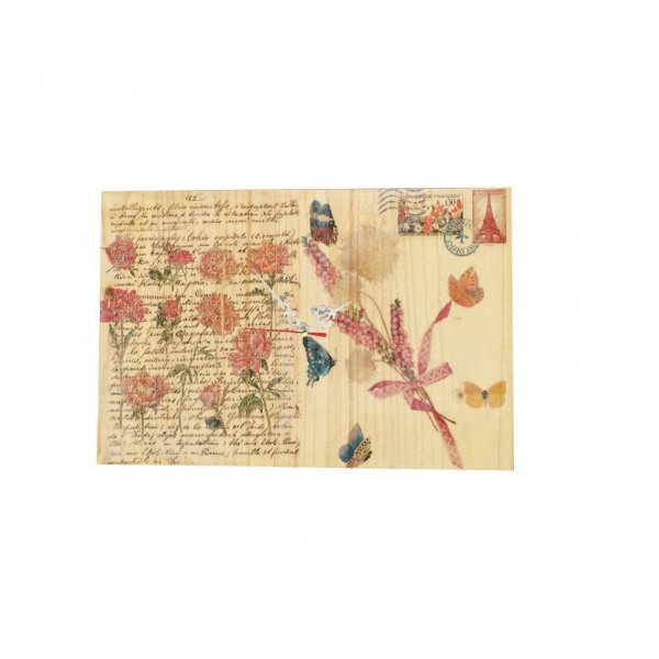 Rectangular wall clock decor Vintage postcard