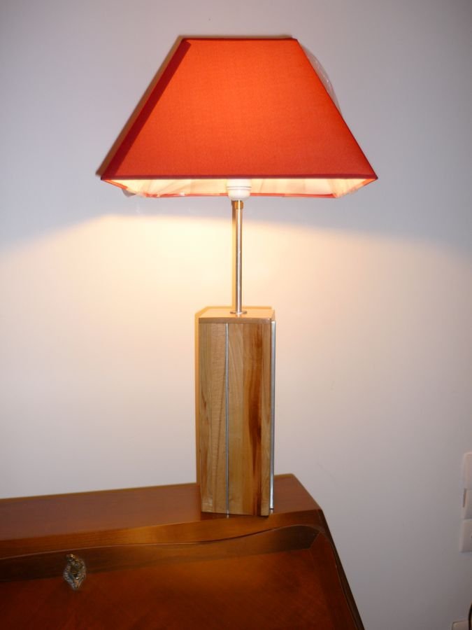 Table Lamp 76 Cm, Noble Wood : Plum, Cherry, Redwood, Beech