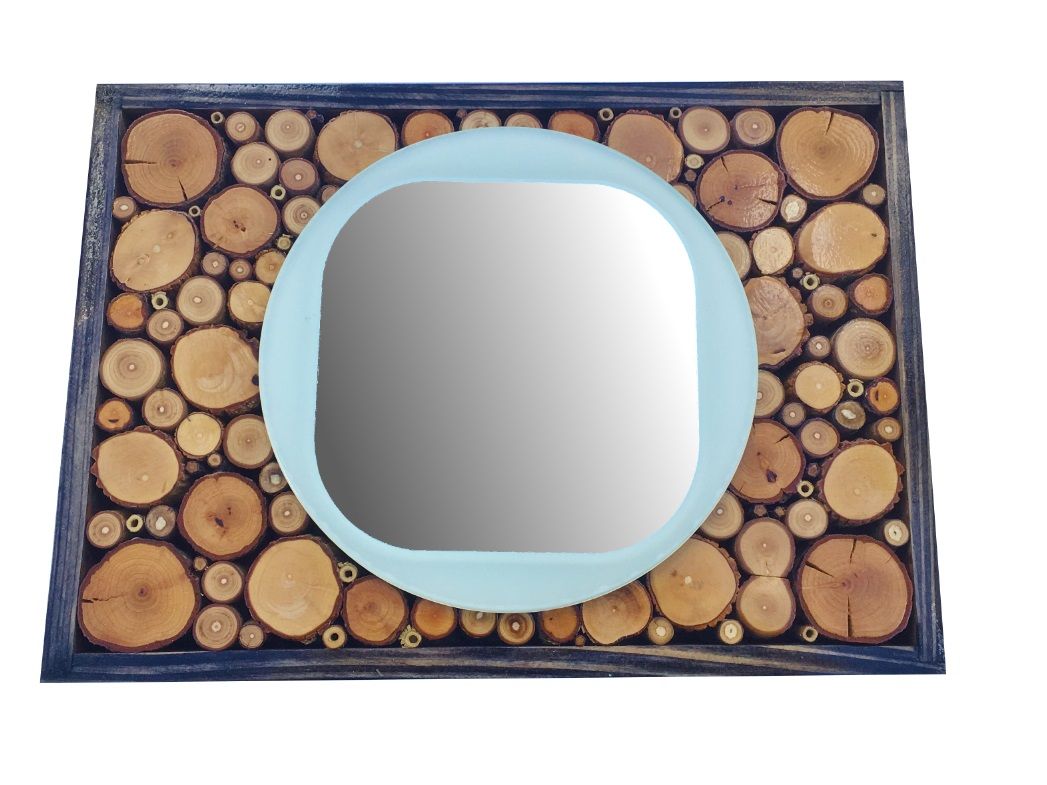 Rectangular mirror in ebony wood 31 x 22