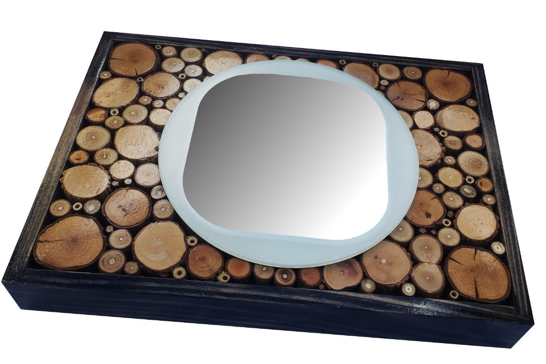 Rectangular mirror in ebony wood 31 x 22