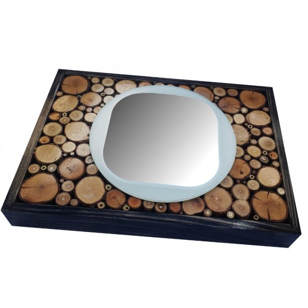 Rectangular mirror in ebony wood 31 x 22