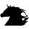 Wall or door sign model: galloping horse 37x47 cm black