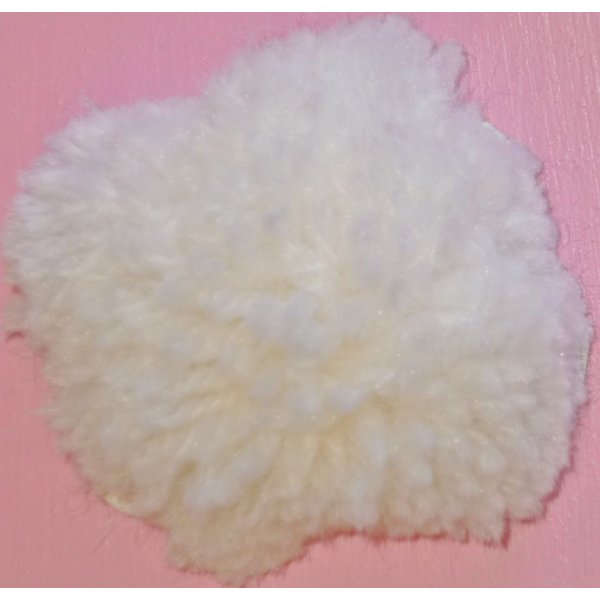 Wall or door sign in wood model: pink rabbit wool pompon tail 29x20 cm girl