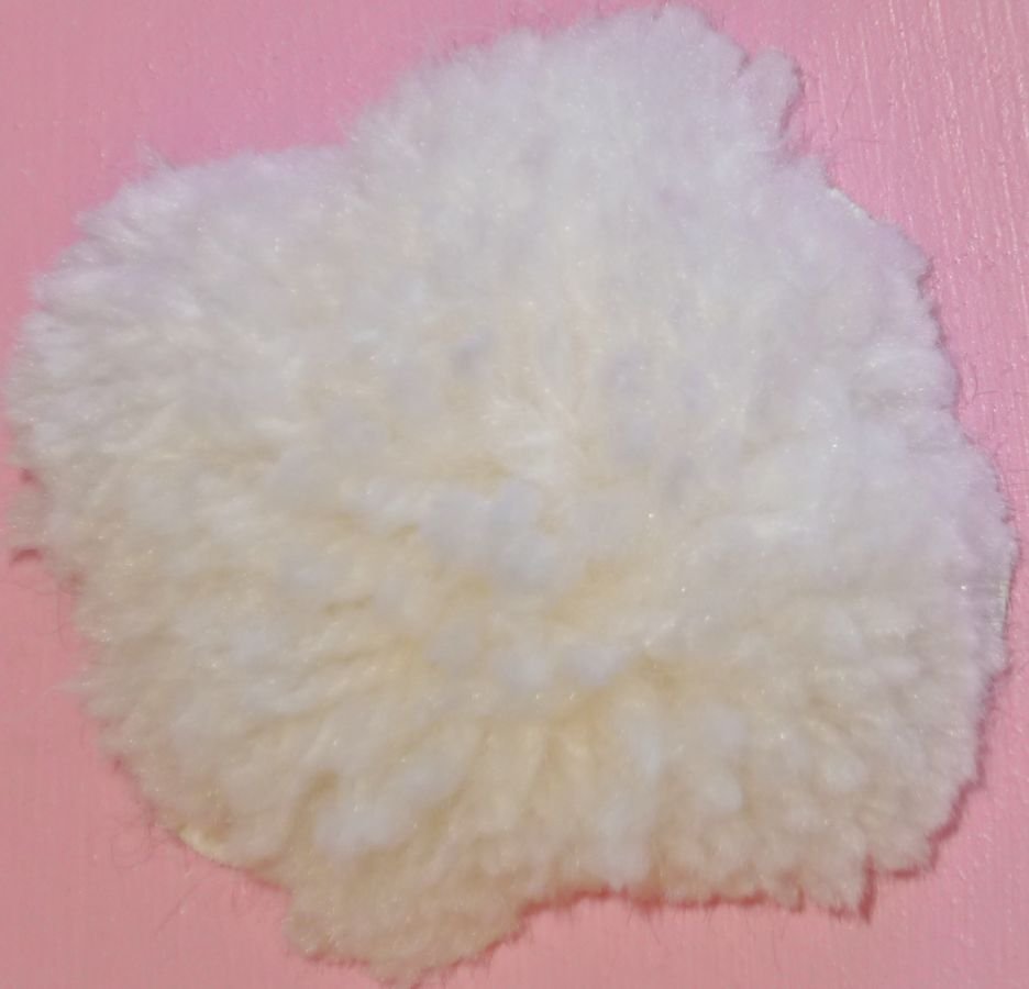 Wall or door sign in wood model: pink rabbit wool pompon tail 29x20 cm girl