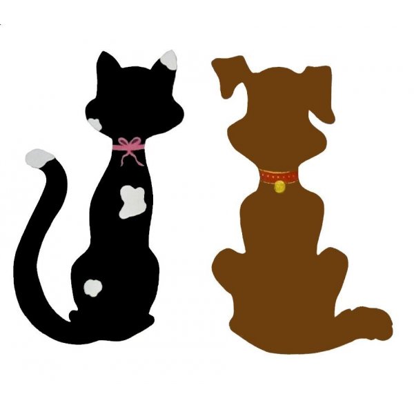 Couple cat and dog in wall decoration 