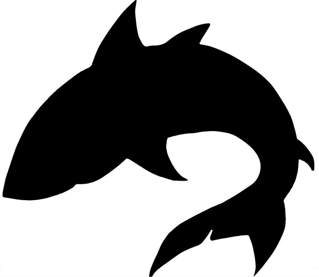 Wall or door sign in wood model : Shark 34x34 Cm black