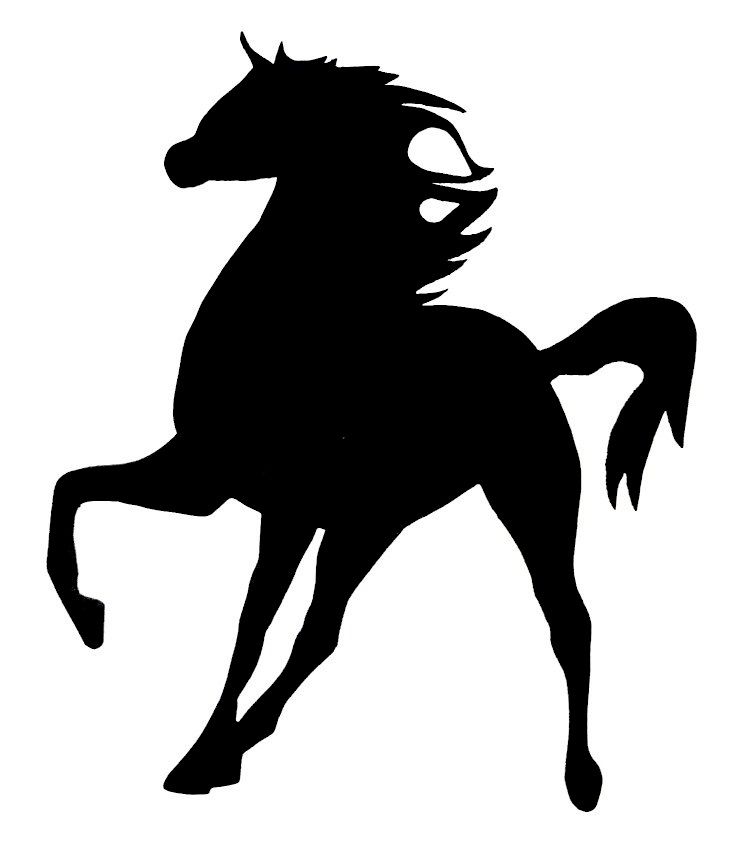 Wall or door sign model: galloping horse 37x47 cm black