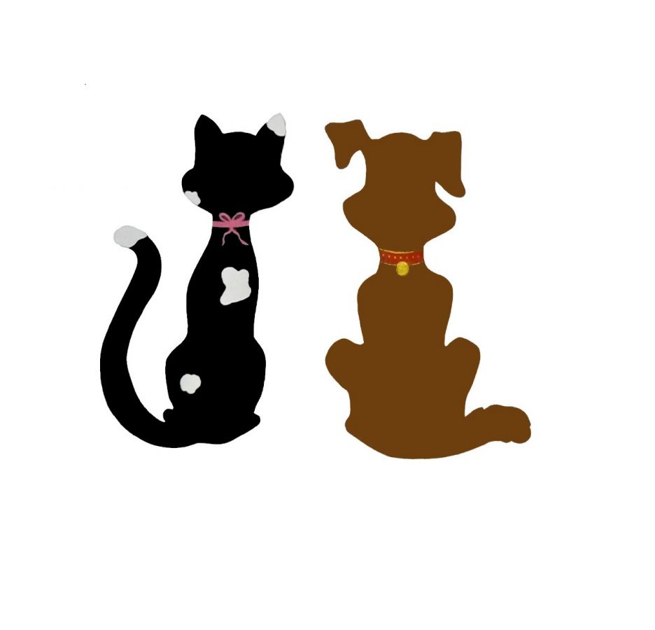 Couple cat and dog in wall decoration 