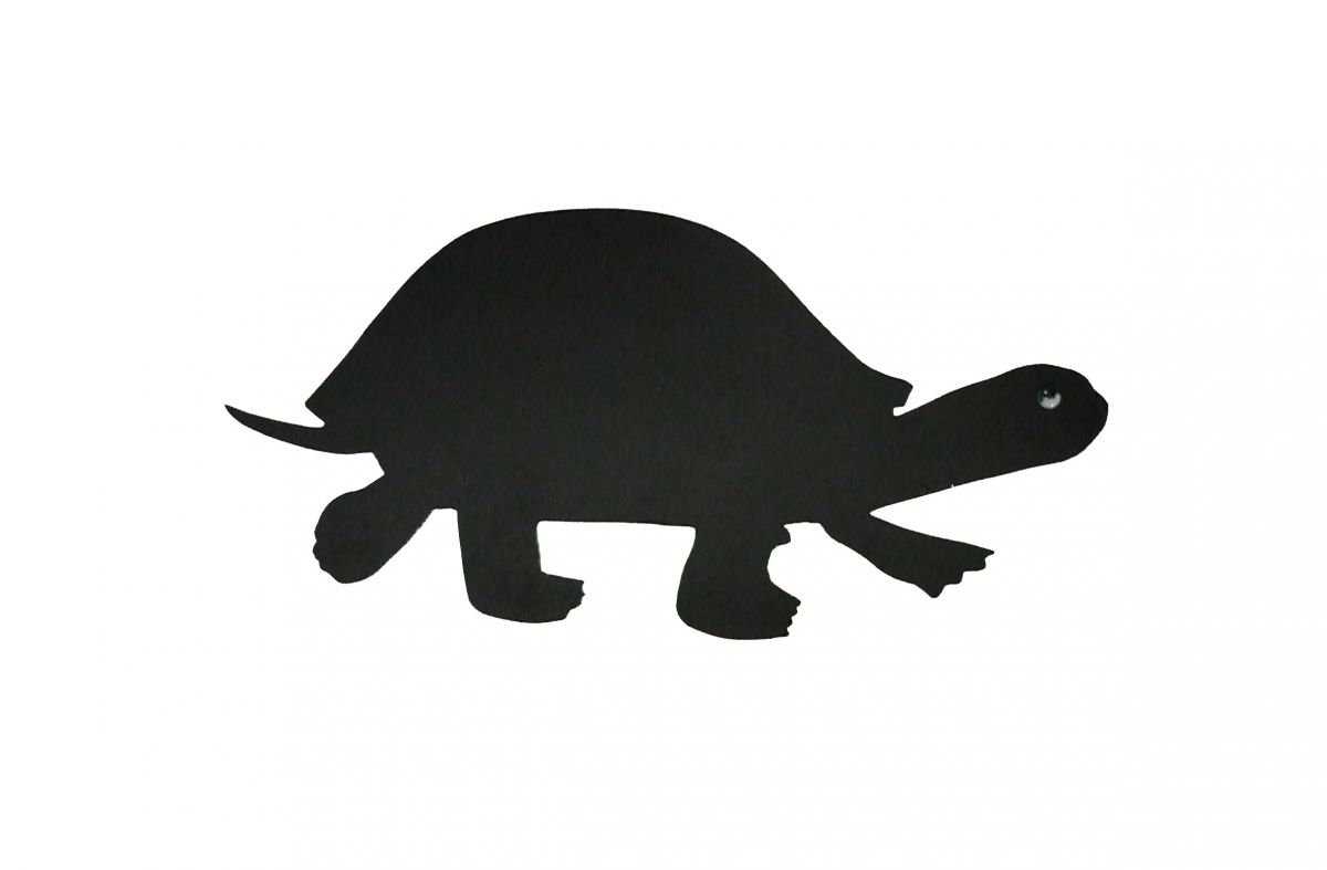 Wall or door sign in wood model : turtle 41x20 cm black