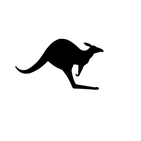 Wall or door sign in wood model: kangaroo 39x22 cm black