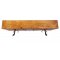 Rectangular wall coat rack made of chestnut colored wood, 2 triple coat hooks and half moon mirror. 60x20