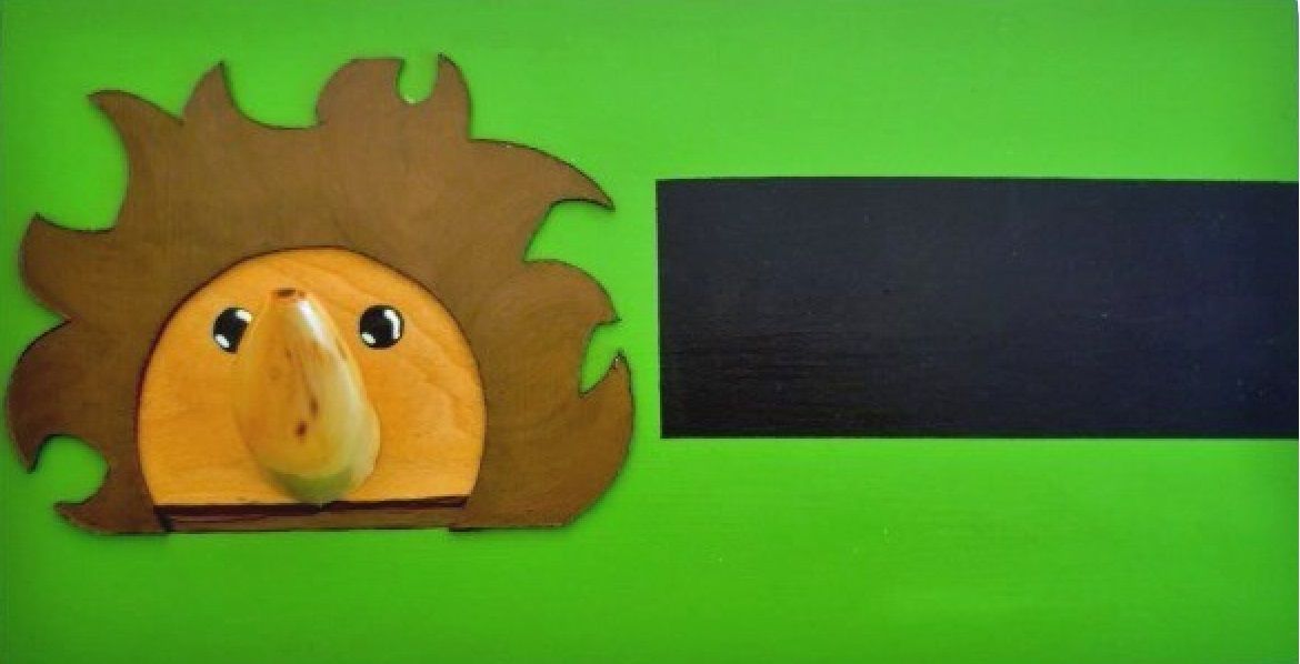 Wooden Back to School Set model: Hedgehog (Pencil Cup and Wall Mounted Coat Hook)