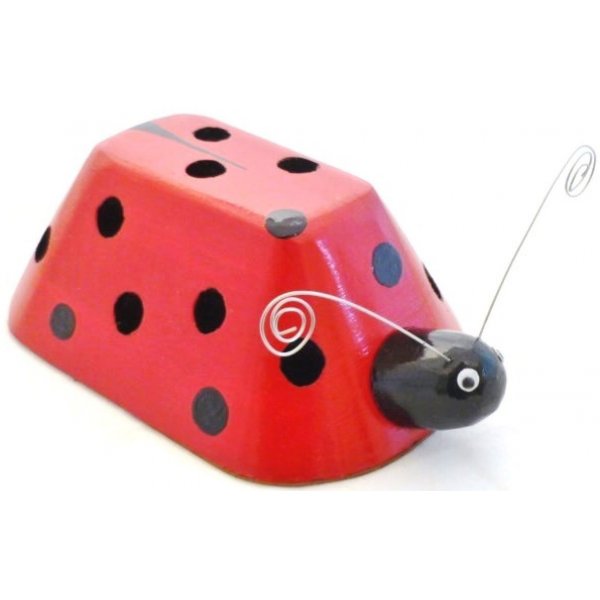 Coat rack and pencil pot Ladybug and leaf