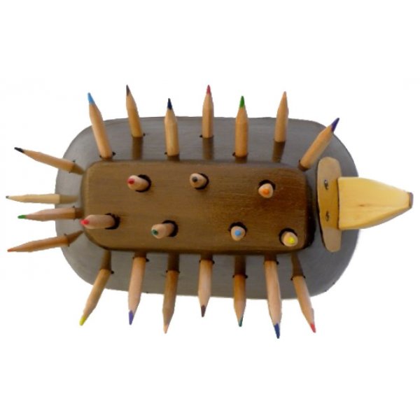 Wooden Back to School Set model: Hedgehog (Pencil Cup and Wall Mounted Coat Hook)