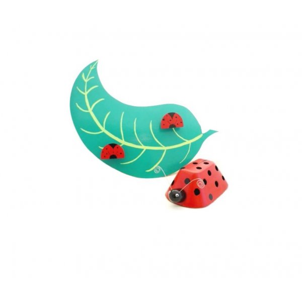 Coat rack and pencil pot Ladybug and leaf