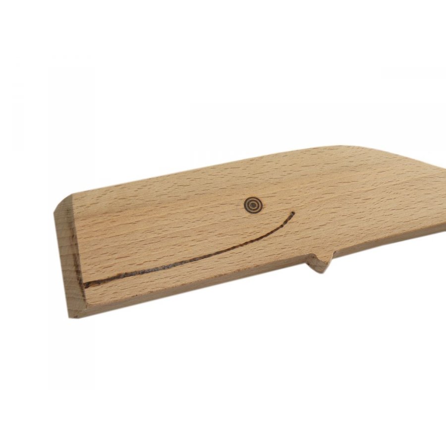 Thick wooden bevelled spatula whale model