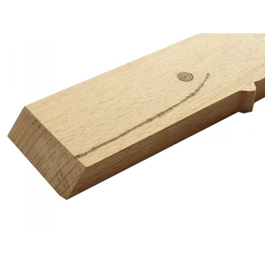 Thick wooden bevelled spatula whale model