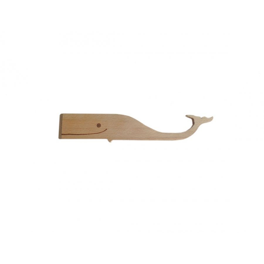 Thick wooden bevelled spatula whale model